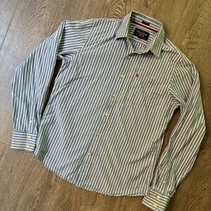 Abercrombie & Fitch Men’s Button-Down Shirt – XL – Blue/White Striped
